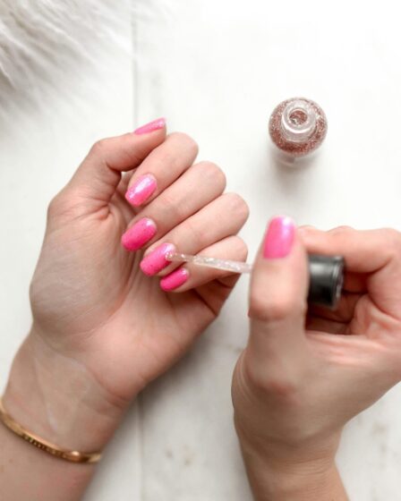 Woman s pink pedicure