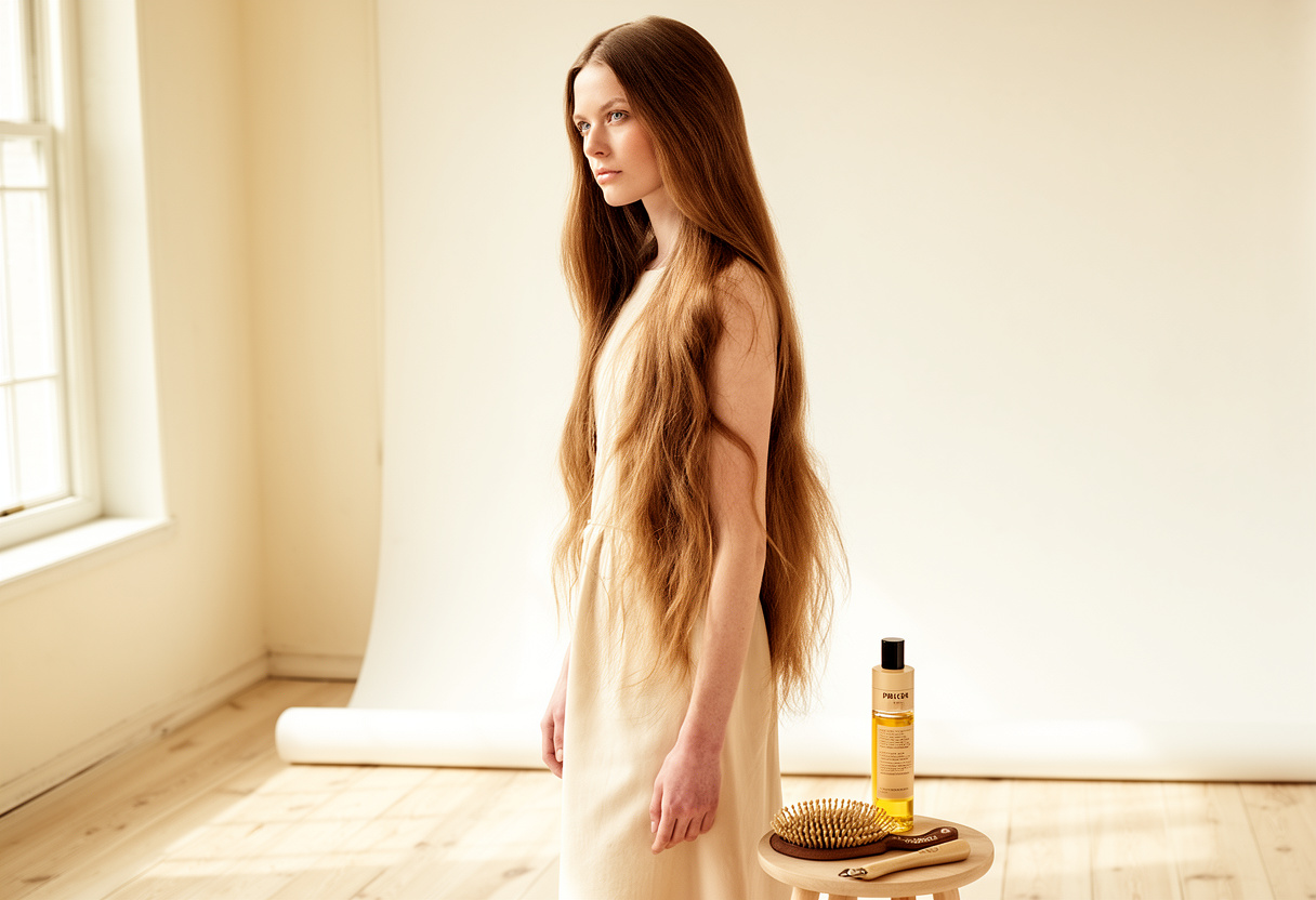 Długie włosy w naturalnej, eleganckiej stylizacji